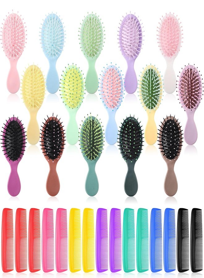obeoby 30 Pcs Mini Wet Hair Brush and Wide Hair Combs, Travel Detangling Brush for Most Hair Types Valentine's Gifts Bulk - Image 1